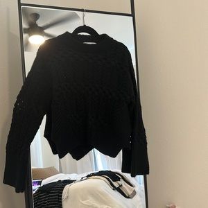 Zara oversized black and mesh mixed sweater.
